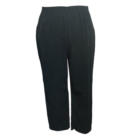 Alfred Dunner 12 Black Vintage Pull On Pants Straight Leg Classic Fit Trousers - Picture 1 of 5
